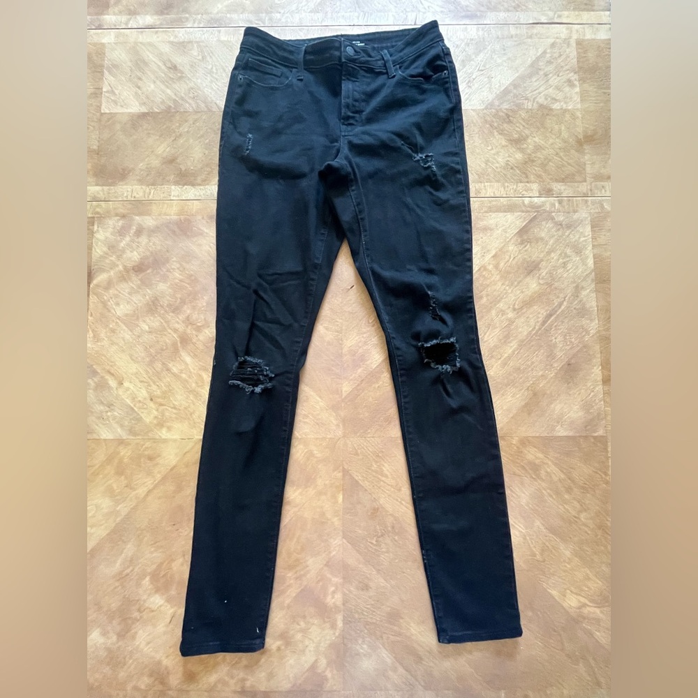 Old Navy Black Distressed Skinny Jeans – 6 Tall